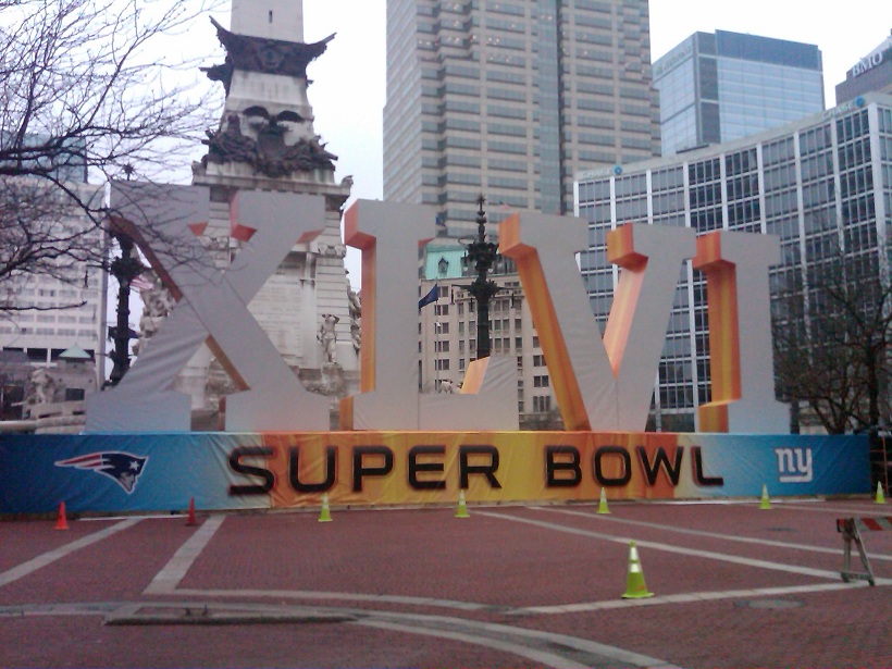 Super Bowl XLVI Roman numerals on Monument Circle are 'picture-perfect